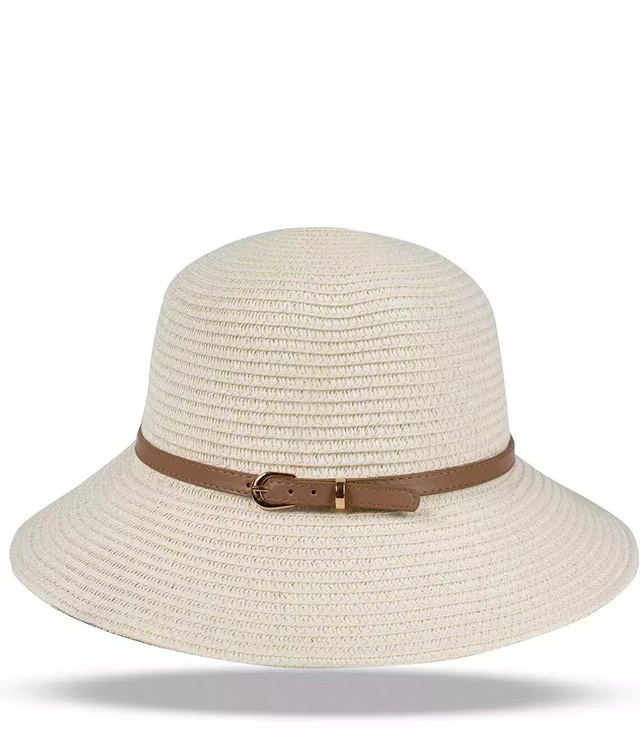 Stylový dámský slaměný klobouk s páskem