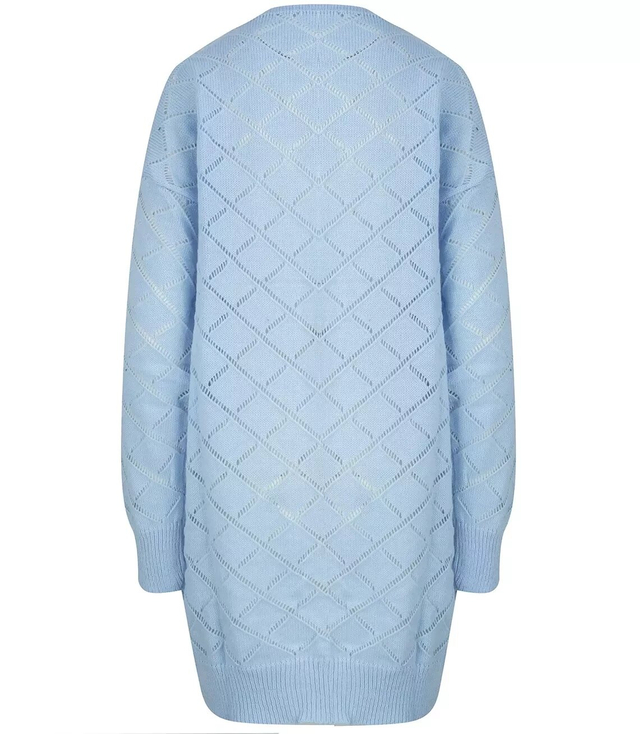 Dlouhý hřejivý prolamovaný svetr IZABELLA