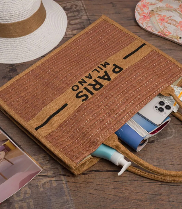 Nákupní taška PARIS MILANO pletená letní plážová taška velká ekologická taška