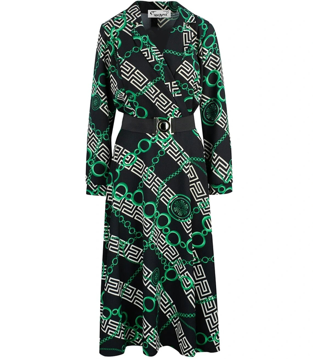 Elegantní šaty Krásné s páskem Obálkový výstřih LUNA