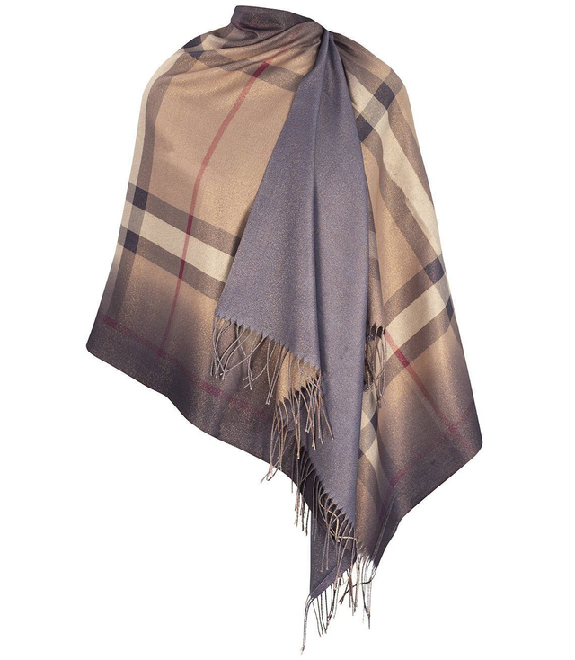 Lesklá kostkovaná šála BURBERRY