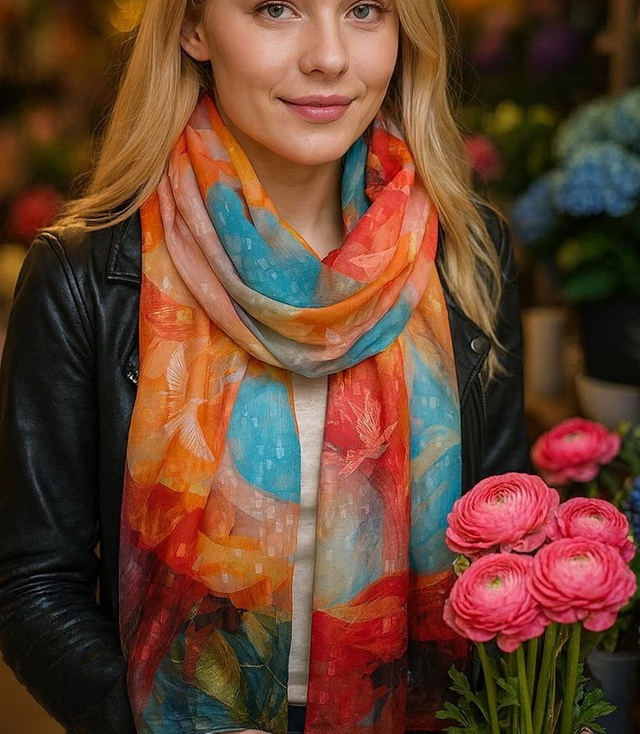 Dámský vzorovaný šátek 70x180