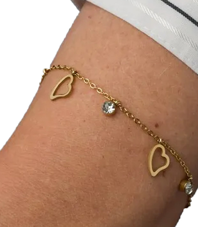 Elegantní zlatý dámský náramek z oceli