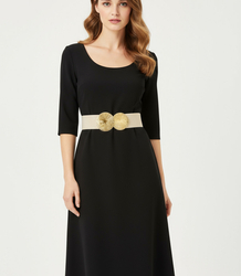 Pletený dámský opasek s velkou sponou