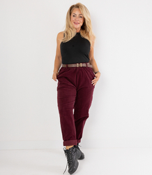 Manšestrové kalhoty s páskem CITY SOFT