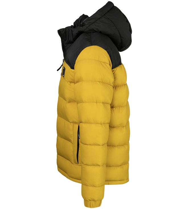 Teplá pánská prošívaná zimní bunda s kapucí