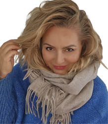 Šála Silná šála se střapci jednobarevná teplá měkká 200x70 cm