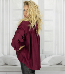 Volná košile s mašlí na zádech delší zadní díl LILIANA