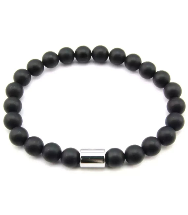Pánský náramek onyx matné kuličky 8 mm krabička