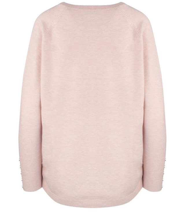 Klasický hladký dámský svetr na knoflíky MARIA