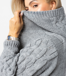 Kardigan Dlouhý tlustý svetr Kostkovaná vlna