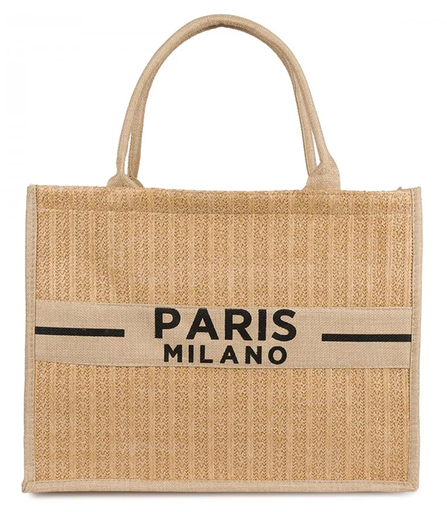 Nákupní taška PARIS MILANO pletená letní plážová taška velká ekologická taška