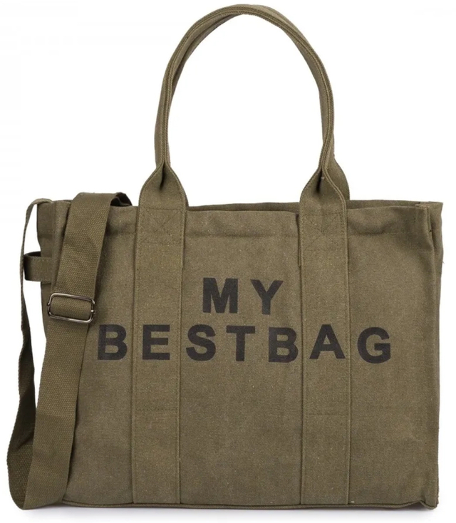 Velká jednobarevná nákupní taška s nápisem "My Bestbag