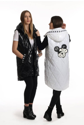 Dlouhá prošívaná kapuce bez rukávů MICKEY MOUSE