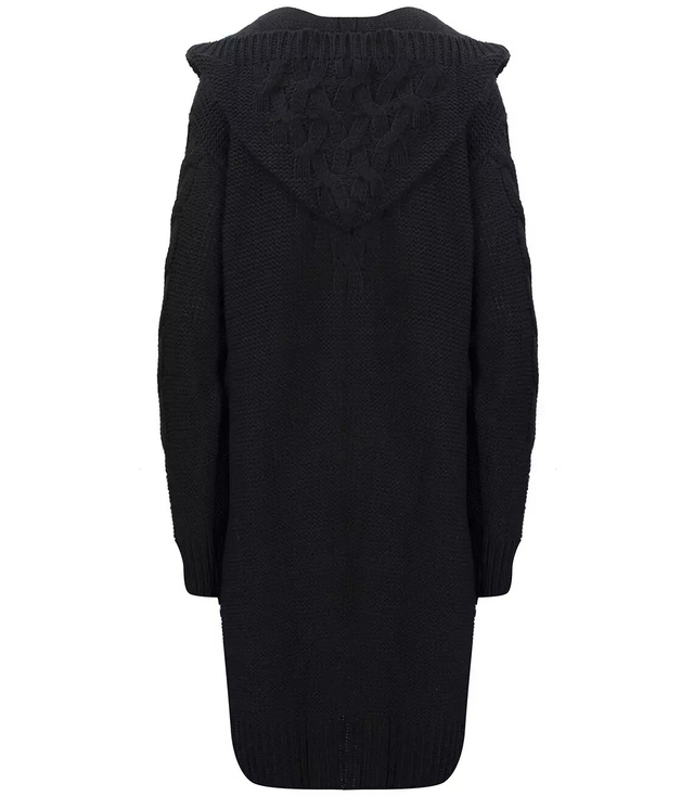 Kardigan Dlouhý tlustý svetr Kostkovaná vlna