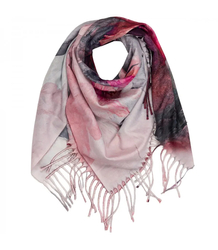 Elegantní velká květinová šála se střapci