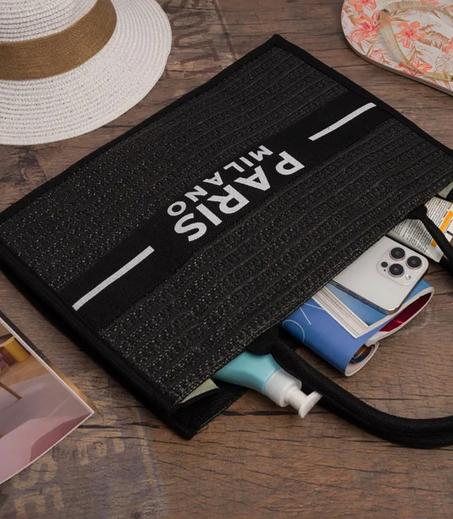 Nákupní taška PARIS MILANO pletená letní plážová taška velká ekologická taška