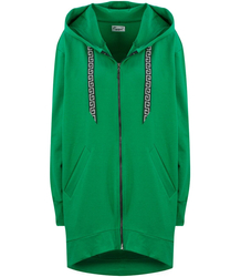 Oversized hladká mikina parka s dlouhými zády