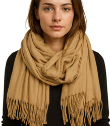 Měkká velká šála s třásněmi klasická