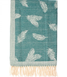 Teplá šála se vzorem peří elegantní stylová 180x70 cm