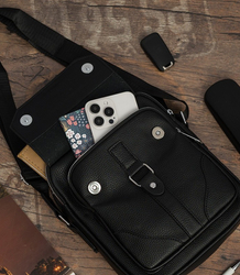 Pánská malá obdélníková polstrovaná taška elegantní