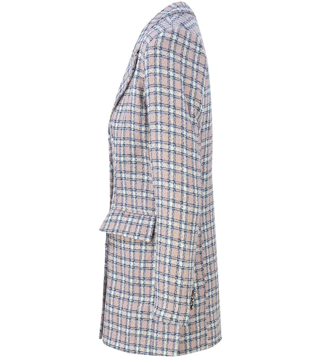 Dlouhé dvouřadé kostkované sako TWEED