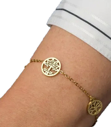 Elegantní zlatý dámský náramek z oceli