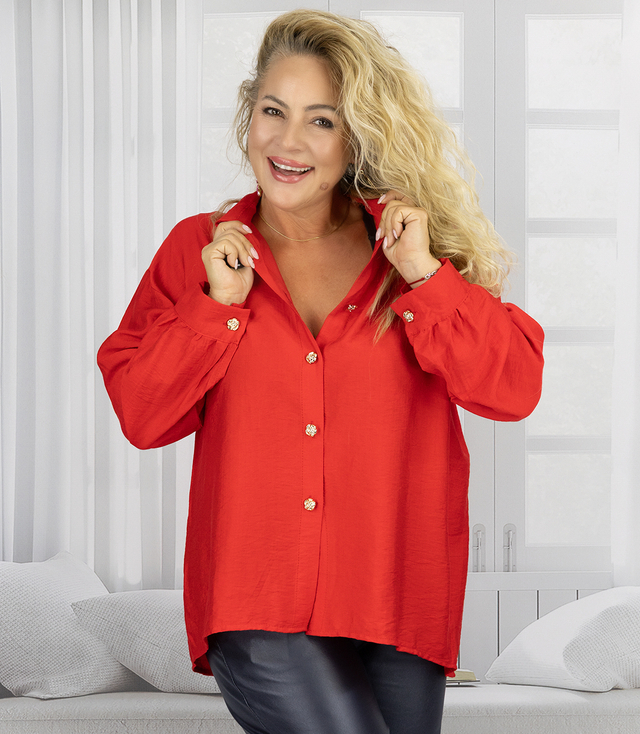 Volná košile s mašlí na zádech delší zadní díl LILIANA