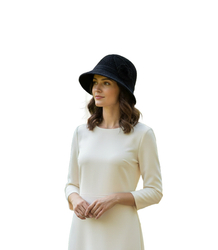 Dámský klobouk cloche patch flower