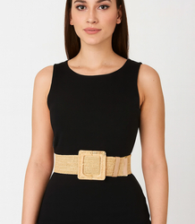 Pletený dámský opasek s velkou sponou