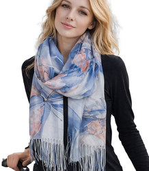 Dámský stylový šátek s potiskem motýlů 180x70