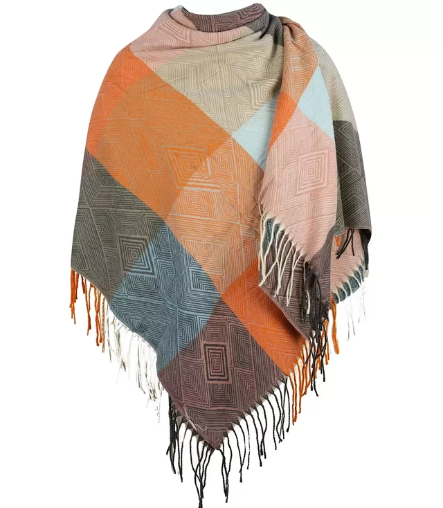 Elegantní kostkovaná čtvercová šála