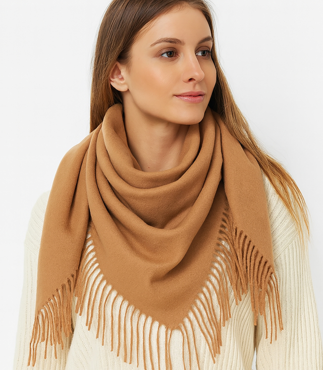 Jednobarevná šála s třásněmi GRACE