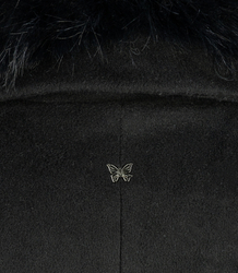 Elegantní dámský kabát s ozdobnou kožešinou CRYSTAL