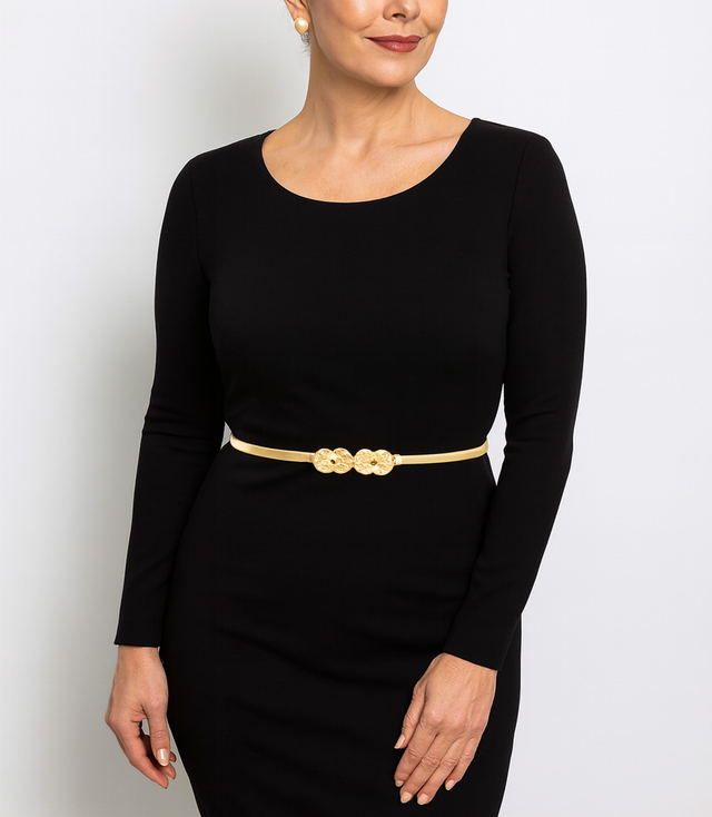 Dámský pásek s ozdobnou sponou k šatům