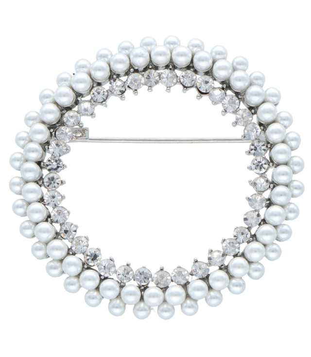 Zirkonová brož Elegantní krásná ozdobná perleťová spona