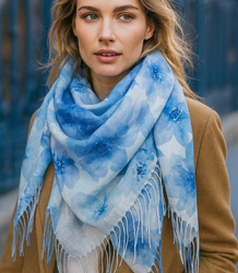 Dámský šátek s květinovým vzorem 100x100