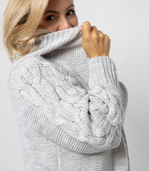 Kardigan Dlouhý tlustý svetr Kostkovaná vlna