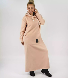 Dlouhé mikinové oversize šaty