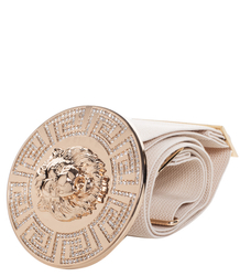 Dámský pásek se zlatým lvem a zirkony, nastavitelný a elastický