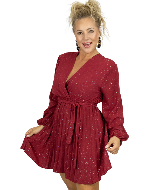 Elegantní mini šaty s krystaly a plisovaným spodním dílem VELVET COMET