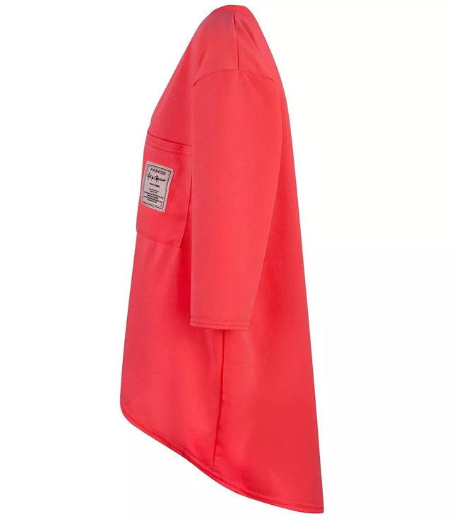 Nadměrná blůza blouson s dlouhou zadní kapsou