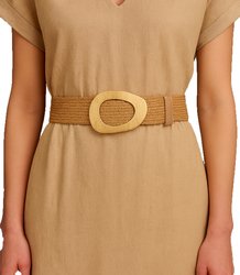 Pletený dámský opasek s velkou sponou