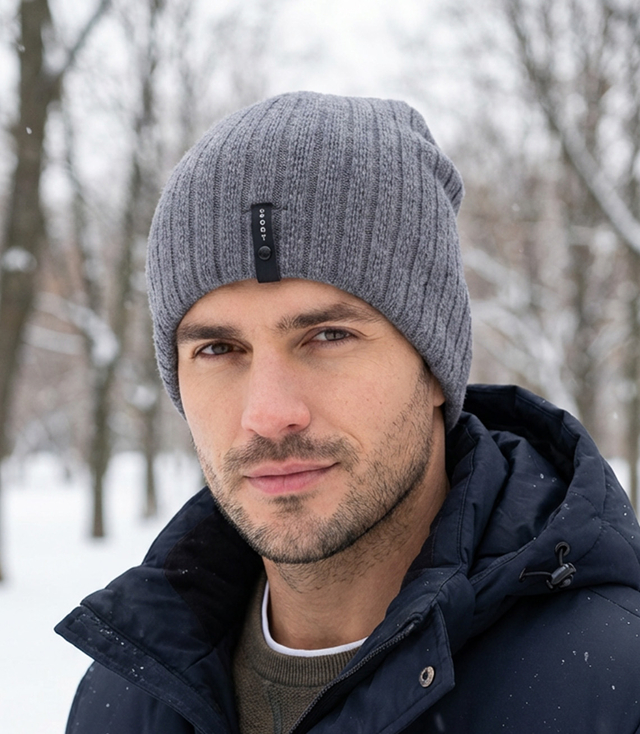 Pletená čepice s nášivkou - styl a pohodlí