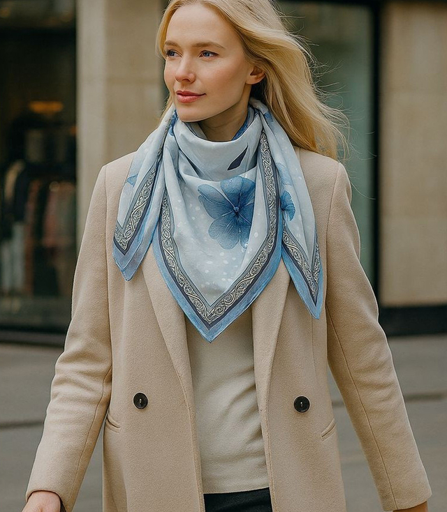 Elegantní dámská šála s šíleným vzorem 70x70