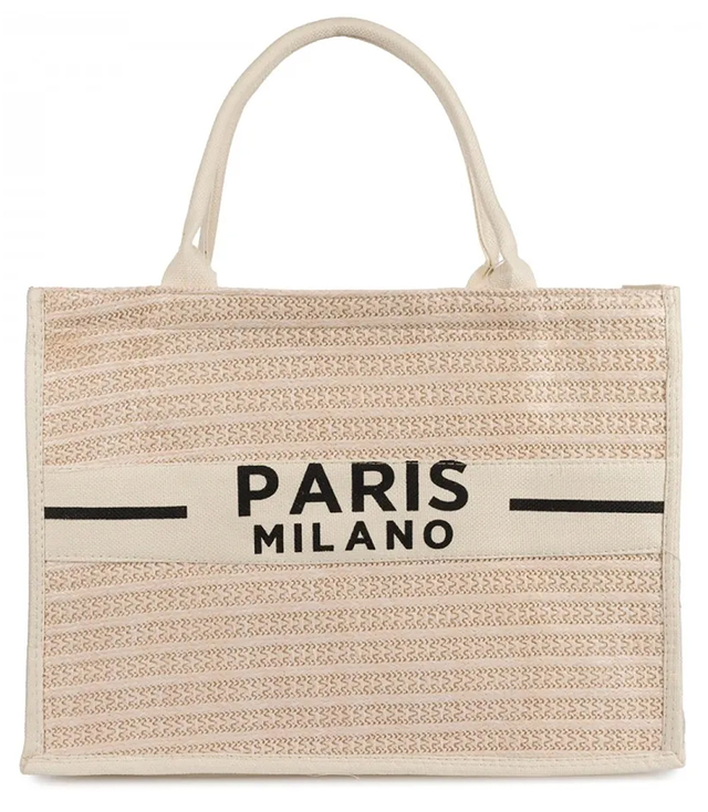 Nákupní taška PARIS MILANO pletená letní plážová taška velká ekologická taška