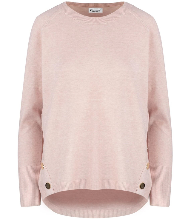 Klasický hladký dámský svetr na knoflíky MARIA