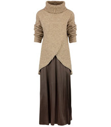 Dlouhá elegantní saténová sukně s rozparkem EWA