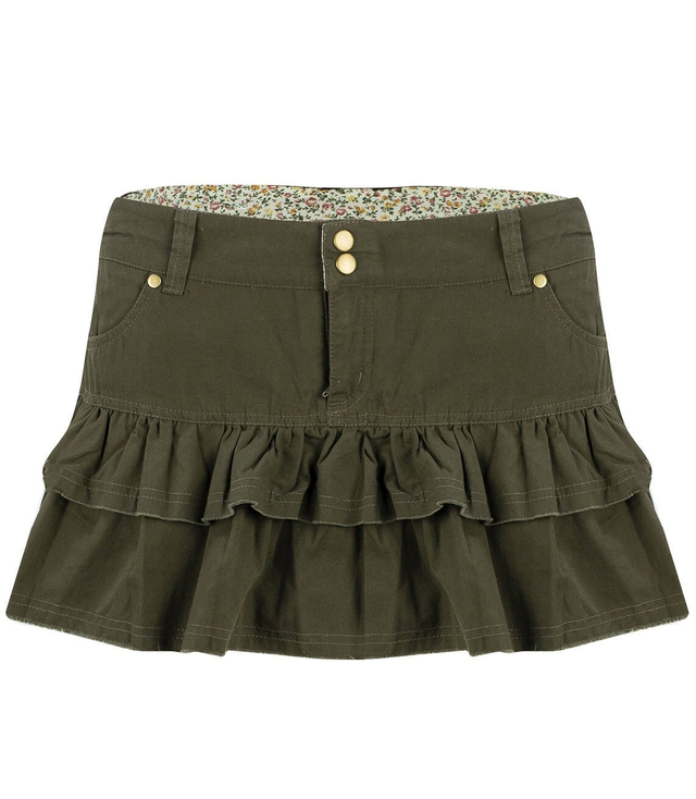 Krátká mini sukně s volánky ve stylu boků