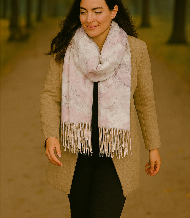 Dámská šála módní vzor se střapci